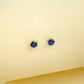 S925 Sterling Silver 6-Claw Lab Sapphire Earrings, Royal Blue Gemstone - Photo 3