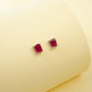 925 Sterling Silver Lab Ruby Earrings, Minimalist Elegant for Women - Photo 2