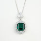 S925 Sterling Silver Lab Emerald Necklace, Versatile Elegant for Women - Photo 2