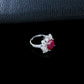 S925 Silver Lab Ruby Ring, Style Evening Engagement - Photo 4