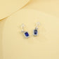 925 Sterling Silver Lab Sapphire Stud Earrings, Minimalist Versatile Premium - Photo 2