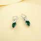 S925 Sterling Silver Lab Emerald Earrings, Versatile Birthday Gift - Photo 2