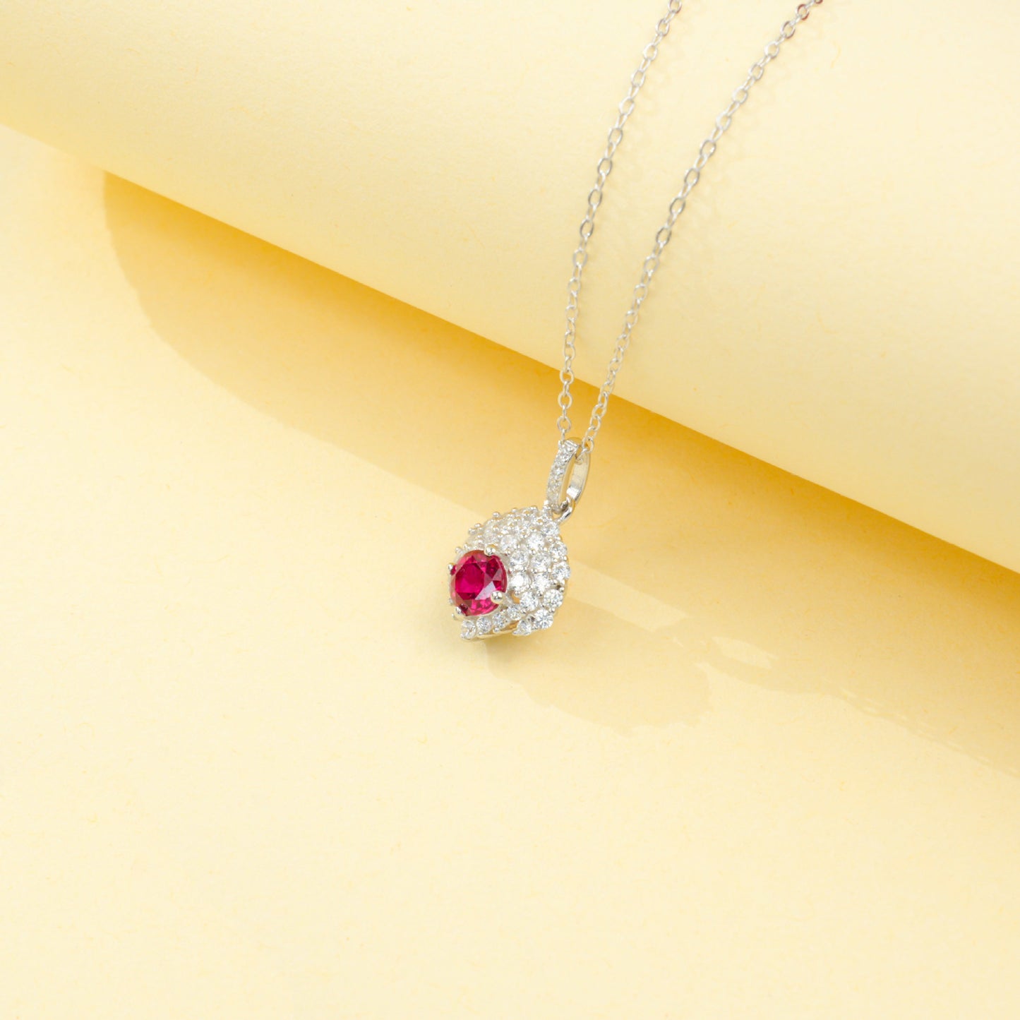 925 Sterling Silver Lab Ruby Choker Necklace for Women, Designer Birthday Gift - Photo 4