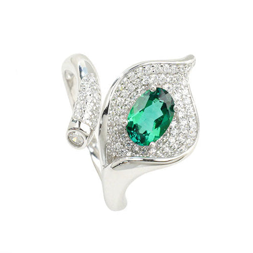 S925 Sterling Silver Lab Emerald Ring for Women, Versatile Vintage - Photo 1