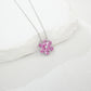 S925 Sterling Silver Pink Diamond Cherry Blossom Choker Necklace, Versatile Elegant for Women - Photo 2