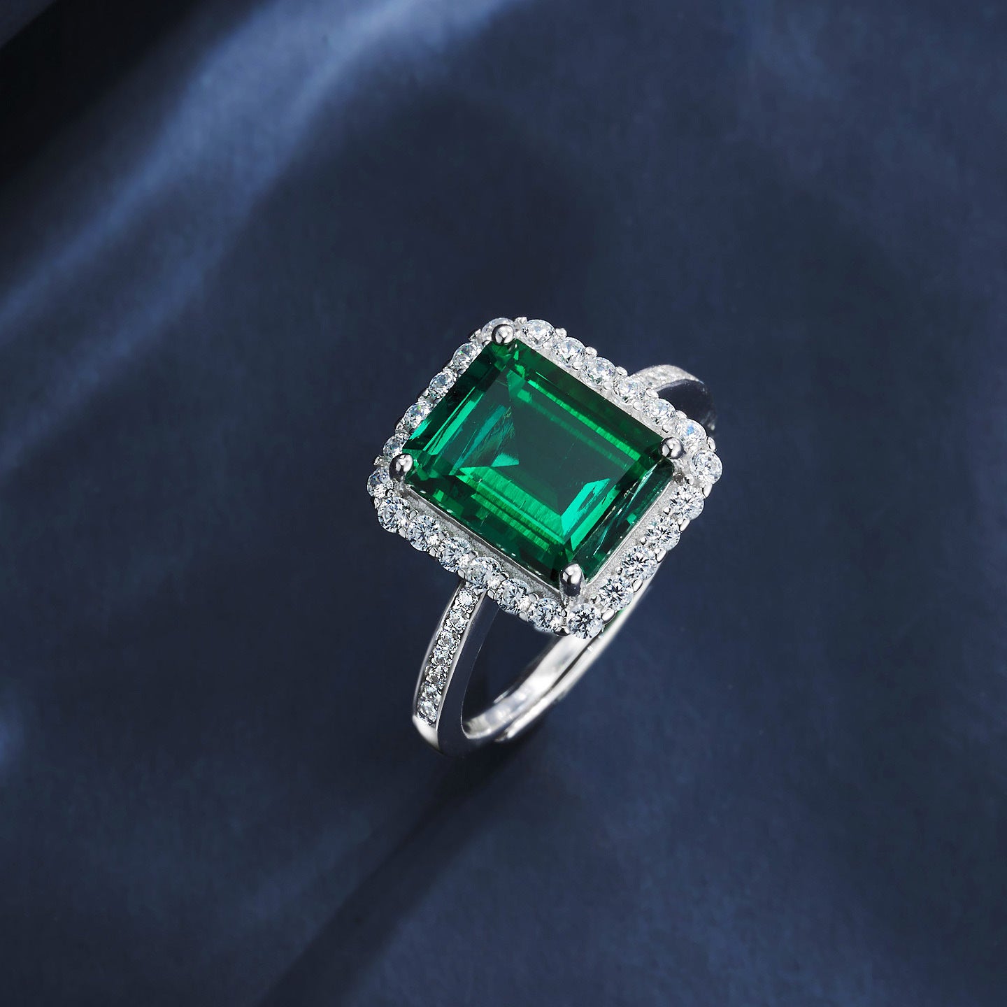 S925 Silver Emerald Elegant Refined Ring for Women - Photo 6
