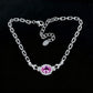 S925 Silver Oval Lab Padparadscha Pink Sapphire Bracelet, Premium - Photo 3