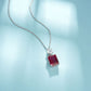 Lab Ruby Necklace S925 Silver Diamond Sugarloaf, Premium - Photo 2