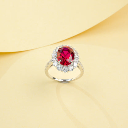 925 Sterling Silver Lab Ruby Ring for Women, Premium Fresh - Photo 3