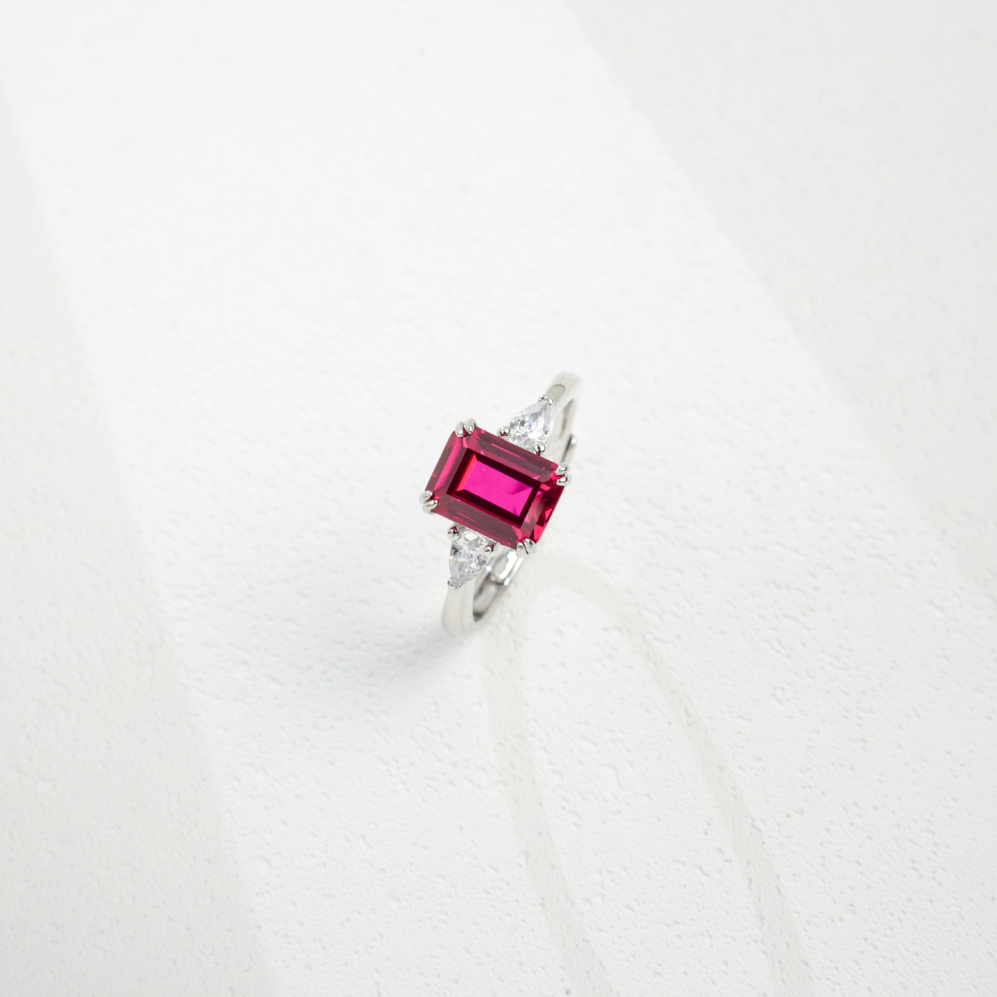 S925 Sterling Silver Lab Ruby Ring for Women, Vintage Premium - Photo 2
