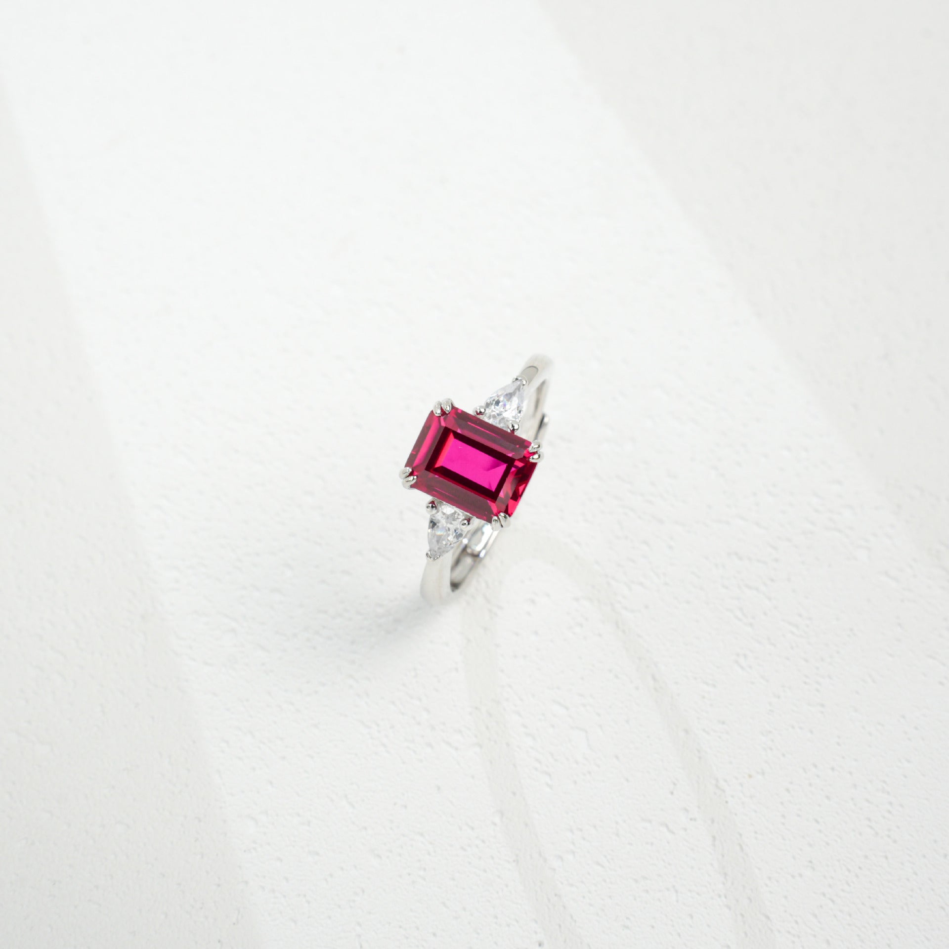 S925 Sterling Silver Lab Ruby Ring for Women, Vintage Premium - Photo 2