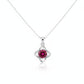 S925 Sterling Silver Lab Ruby Four-Leaf Clover Necklace, Birthday Girlfriend Gift - Photo 1