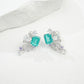 S925 Sterling Silver Lab Paraiba Square coloured Gemstone Multi-Diamond, Versatile - Photo 4