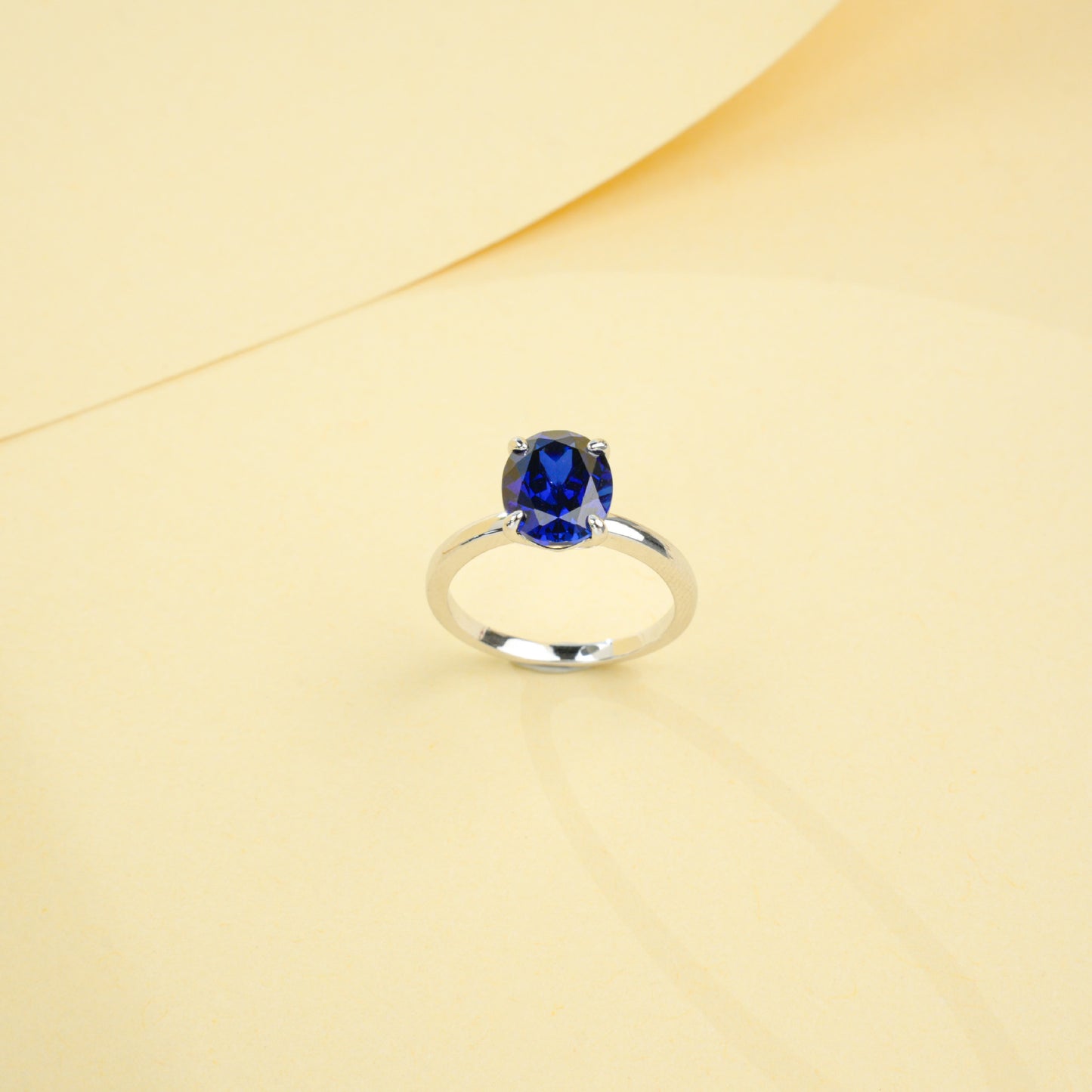 S925 Sterling Silver Lab Sapphire Ring, for Women - Photo 3