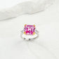 S925 Sterling Silver Lab Padparadscha Ring for Women, Premium - Photo 1