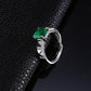 Princess-Cut Lab Emerald Ring S925 Silver, Vintage Lab Gemstone - Photo 4