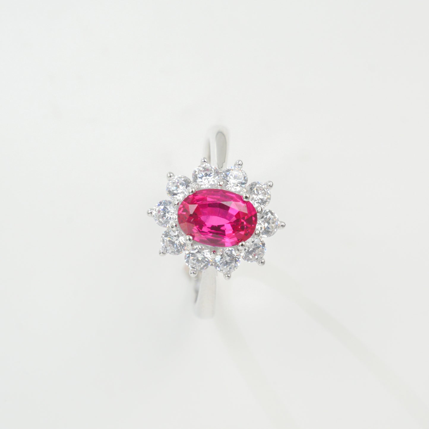 S925 Sterling Silver Lab Ruby Sunflower Ring for Women, Vintage Versatile Premium - Photo 5