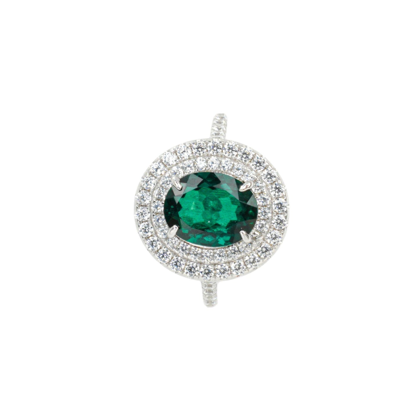 925 Sterling Silver Gold-Plated Lab Emerald Ring for Women, Versatile - Photo 5