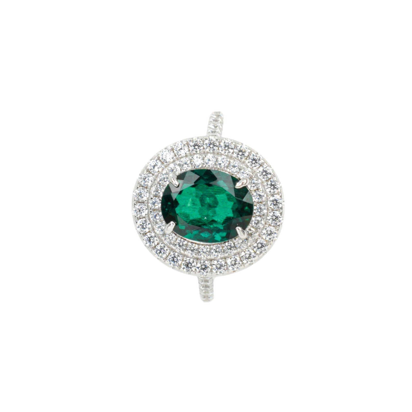 925 Sterling Silver Gold-Plated Lab Emerald Ring for Women, Versatile - Photo 5