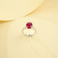 S925 Sterling Silver Gemstone Four-Prong Ring, Versatile Gift - Photo 2