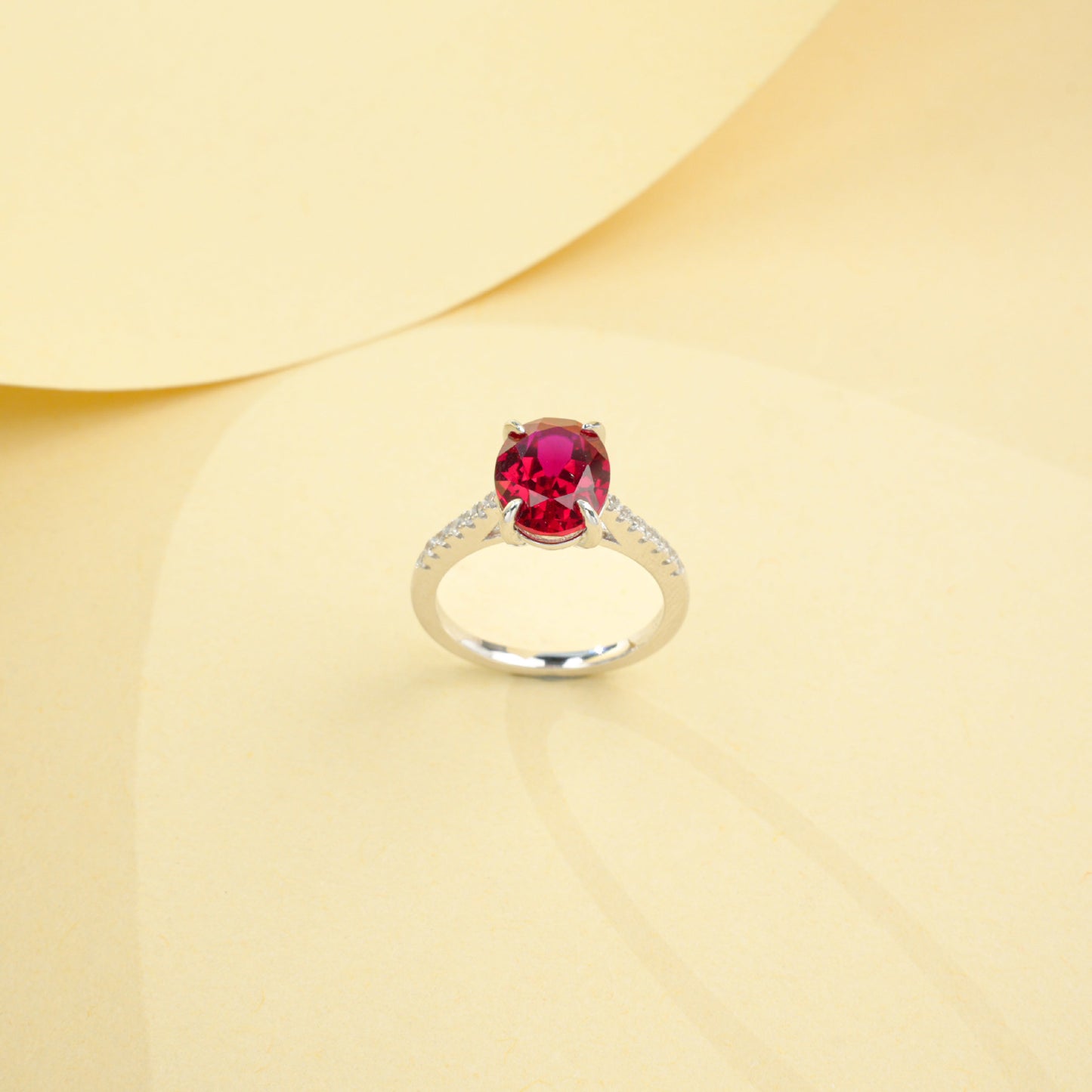S925 Sterling Silver Gemstone Four-Prong Ring, Versatile Gift - Photo 2
