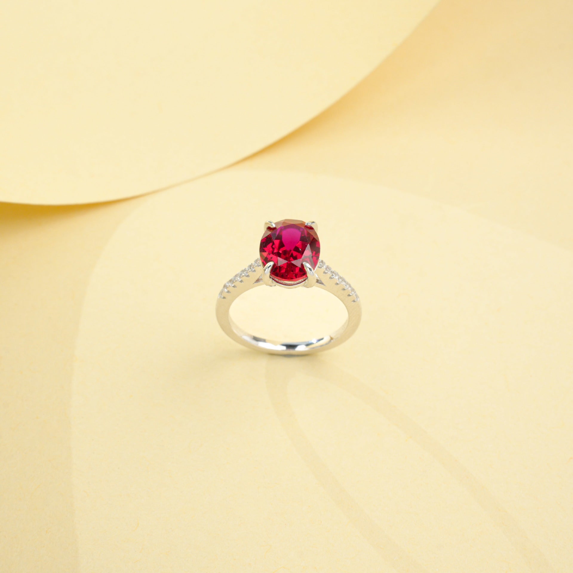 S925 Sterling Silver Gemstone Four-Prong Ring, Versatile Gift - Photo 2