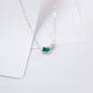 S925 Silver Lab Emerald Necklace Square Unique Premium - Photo 3