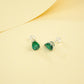 S925 Sterling Silver Lab Emerald Teardrop Earrings, Vintage for Women - Photo 3