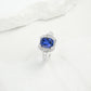 S925 Sterling Silver Lab Sapphire Ring for Women, Versatile - Photo 4