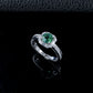 S925 Silver Round Lab Emerald Vintage, Evening Anniversary Gift - Photo 2