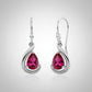 S925 Sterling Silver Lab Ruby Rotating Teardrop Earrings, Vintage Creative Premium - Photo 1