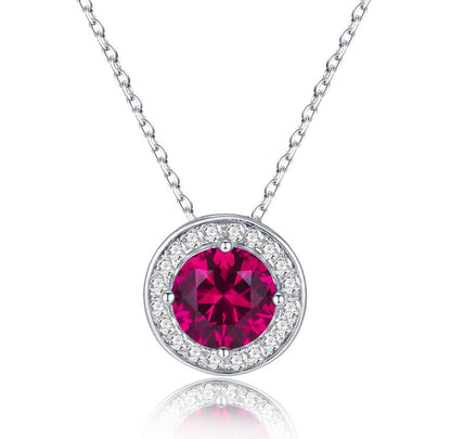 925 Sterling Silver Lab Ruby Choker Necklace, Versatile Bestie Gift - Photo 6