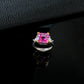 S925 Sterling Silver Lab Padparadscha Ring for Women, Premium - Photo 2
