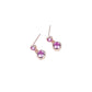 S925 Silver Double Round Bezel Pink Sapphire Stud Earrings, Rose Gold - Photo 5
