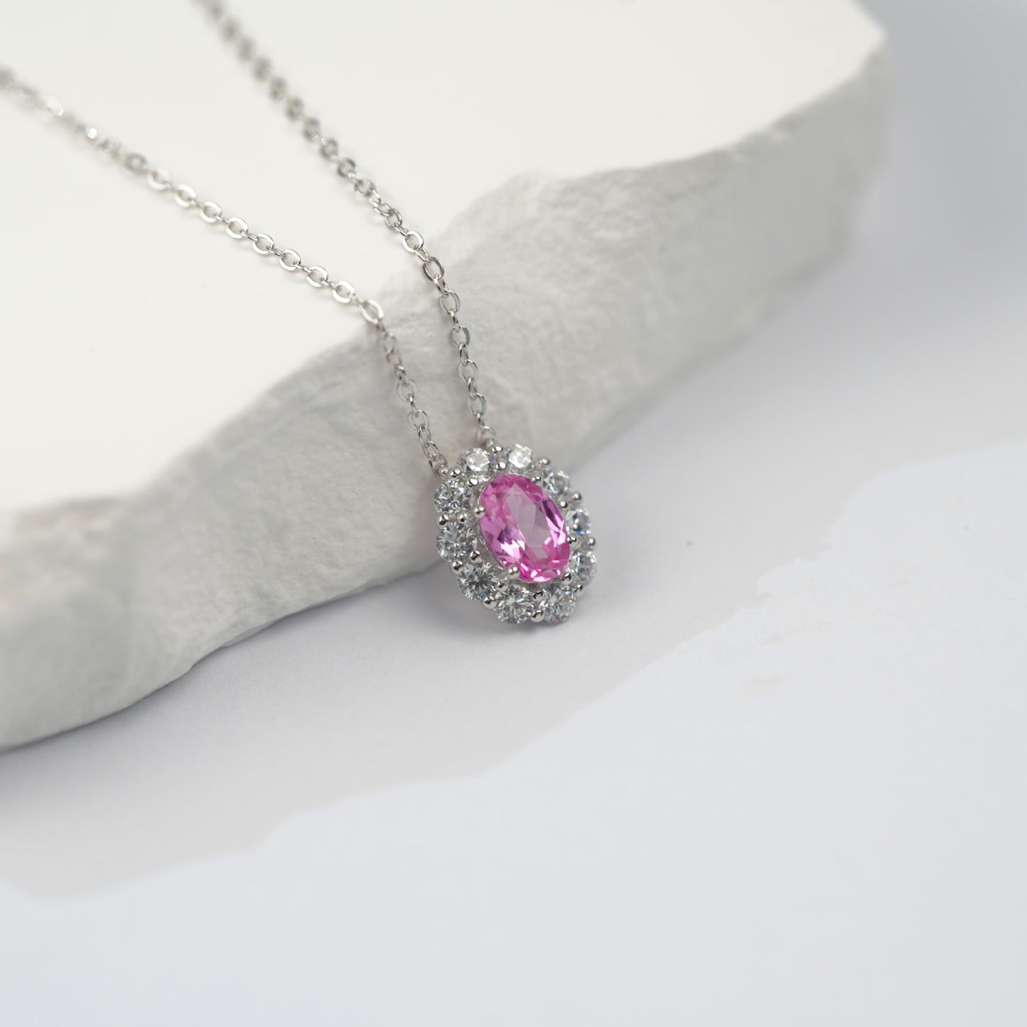 925 Sterling Silver Lab Padparadscha Sunflower Pendant Necklace, Minimalist - Photo 4