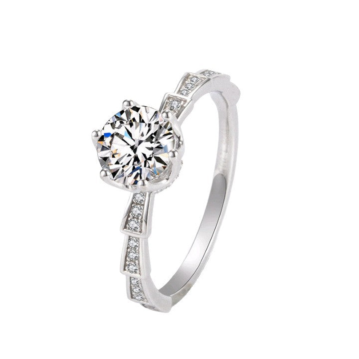 S925 Sterling Silver Lab Diamond Twist-Arm Ring - Photo 5