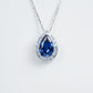 925 Sterling Silver Lab Sapphire Necklace for Women, Minimalist Premium Versatile - Photo 5
