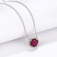 Round Pigeon Blood Ruby Pendant Necklace S925 Silver Diamond - Photo 3