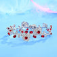 S925 Sterling Silver Lab Ruby Rose Branch Bracelet, Romantic Vintage Anniversary - Photo 3