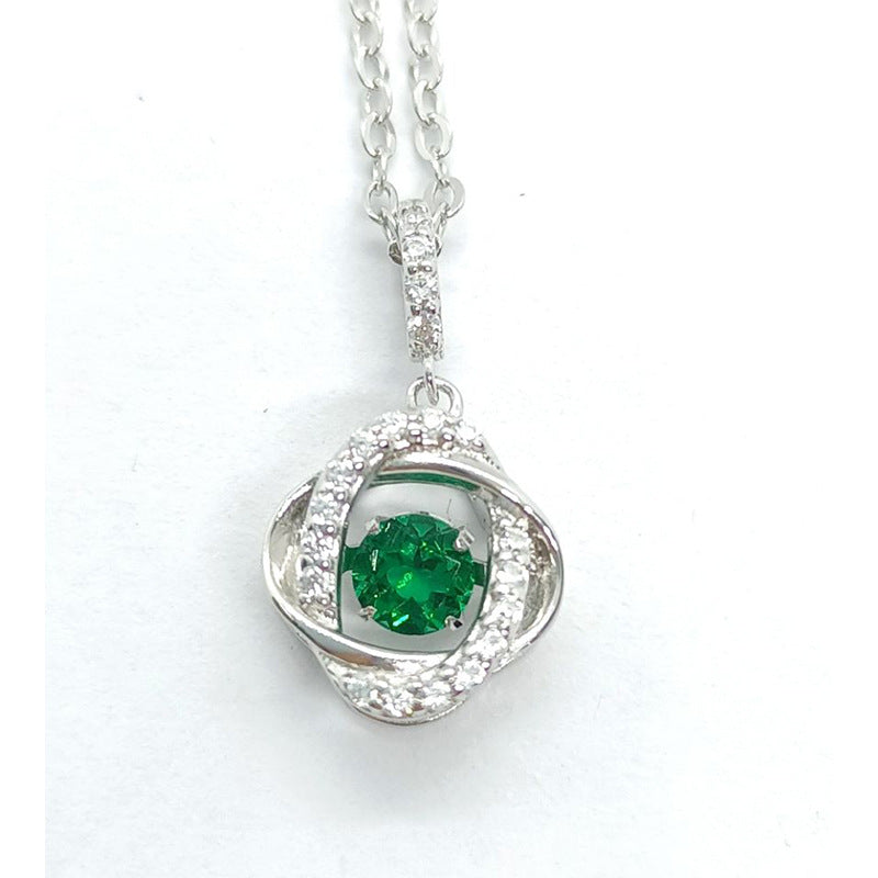 S925 Sterling Silver Lab Emerald Necklace, Design Gift Birthday - Photo 5