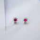 Lab Ruby Earrings S925 Sterling Silver Premium - Photo 4