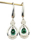 925 Sterling Silver Lab Emerald Earrings for Women, Zircon Drop Elegant - Photo 5