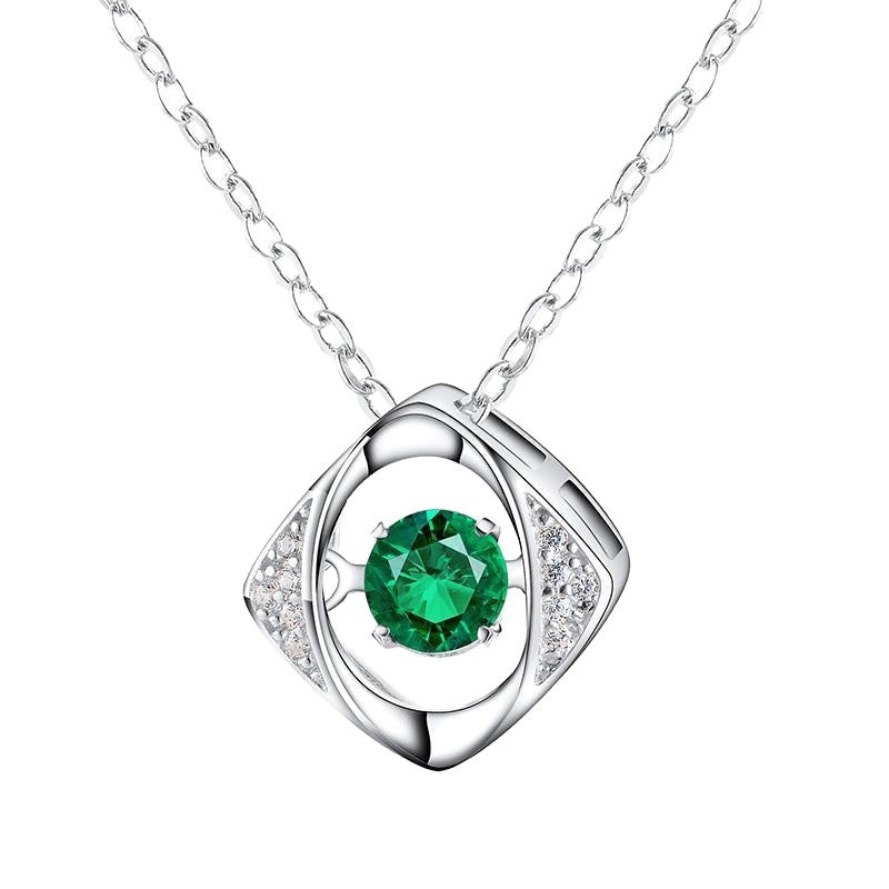 S925 Sterling Silver Lab Emerald Lively Pendant Choker, for Women - Photo 5