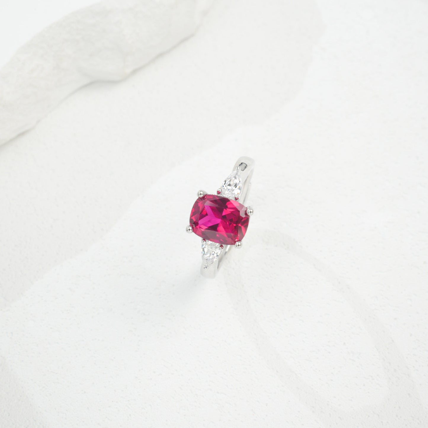 925 Sterling Silver Lab Ruby Ring for Women, Vintage Premium Versatile - Photo 5