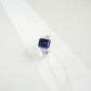 S925 Sterling Silver Square Lab Sapphire Ring, Premium Elegant - Photo 4