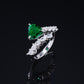 S925 Sterling Silver Lab Emerald Ring, Versatile Open Ring - Photo 2