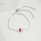 S925 Sterling Silver Lab Ruby Bracelet for Women, Premium Adjustable - Photo 3