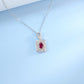 S925 Silver Lab Ruby Necklace, Bold Jewellery - Photo 3