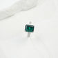 S925 Silver Lab Emerald Ring 4-Claw Side Diamond, Evening Wedding Gift - Photo 3