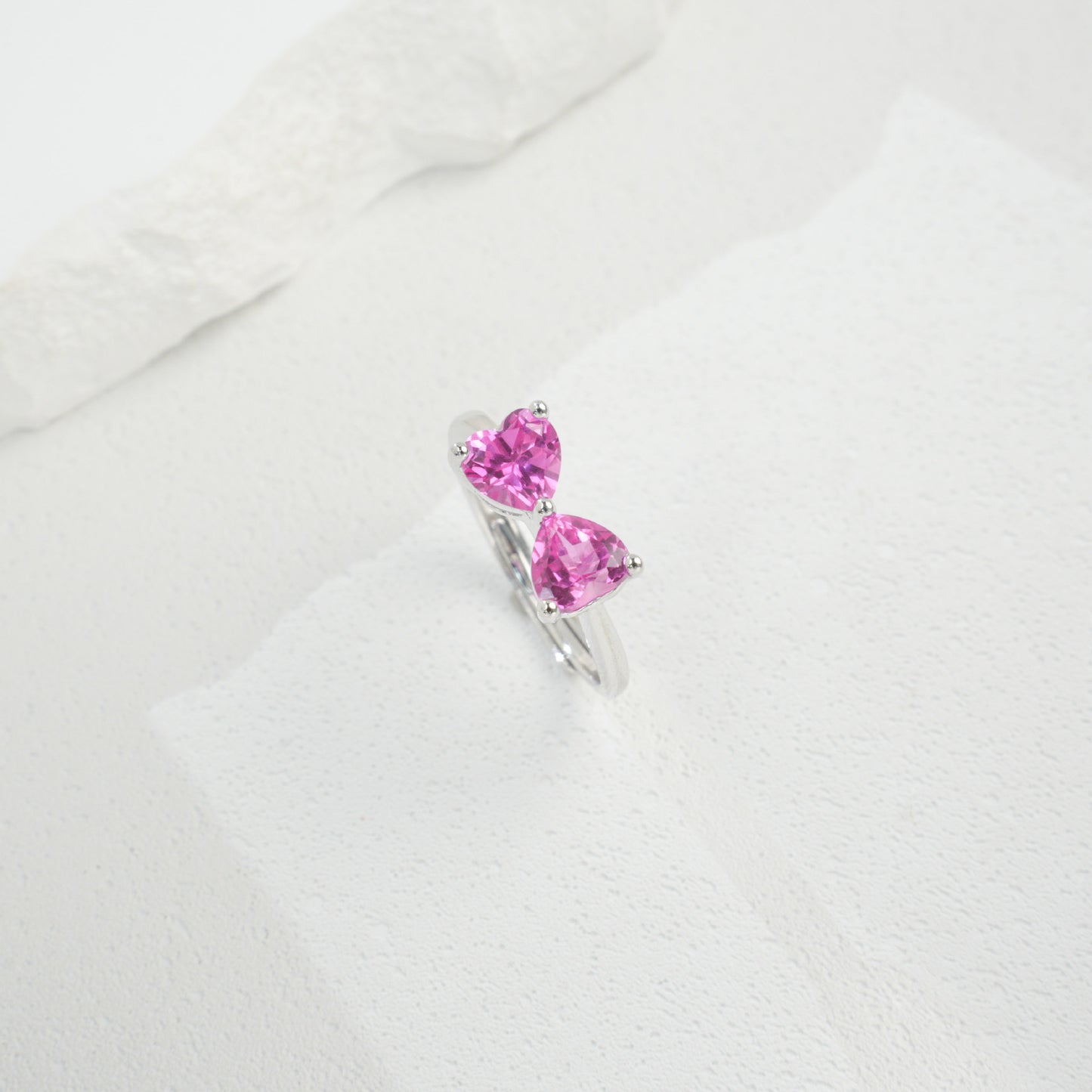 S925 Sterling Silver Paraiba Padparadscha Open Ring, Minimalist Versatile - Photo 4